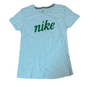 Nike Sky Blue Tee with Green Logo, Small